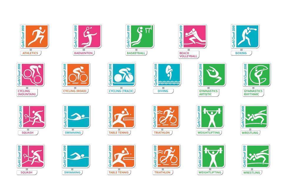 2018 Gold Coast Commonwealth Games Set of 23 All Sports Pin Badges