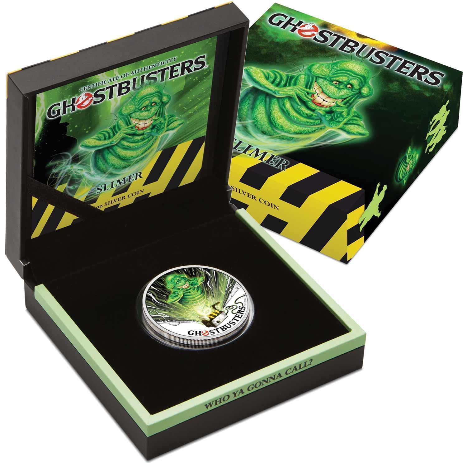 2017 Ghostbusters Slimer 1oz Silver Coin