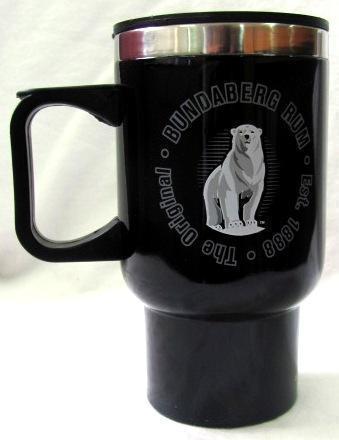 Bundy Bundaberg Black Insulated Thermal Travel Mug Cup with Handle