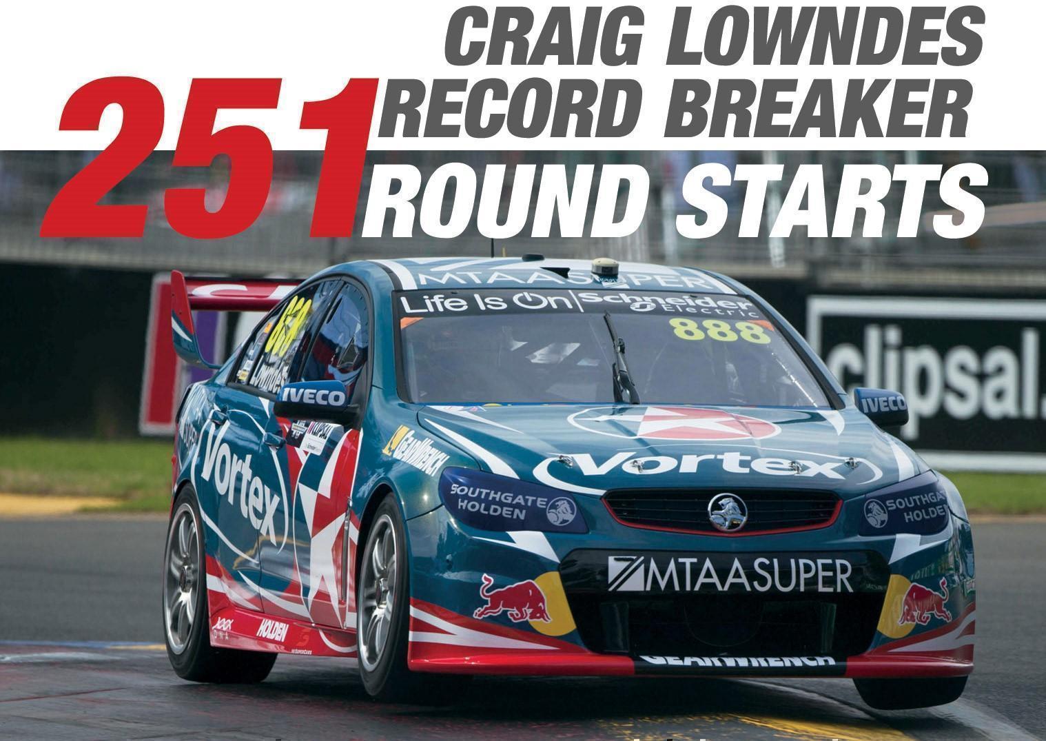 PRE ORDER - Craig Lowndes Record Breaker 251 Round Starts Championship Series Team Vortex Holden Commodore 2016 888 Racing V8 Supercar 1:18 Scale Die Cast Model Car (FULL PRICE $169.00)