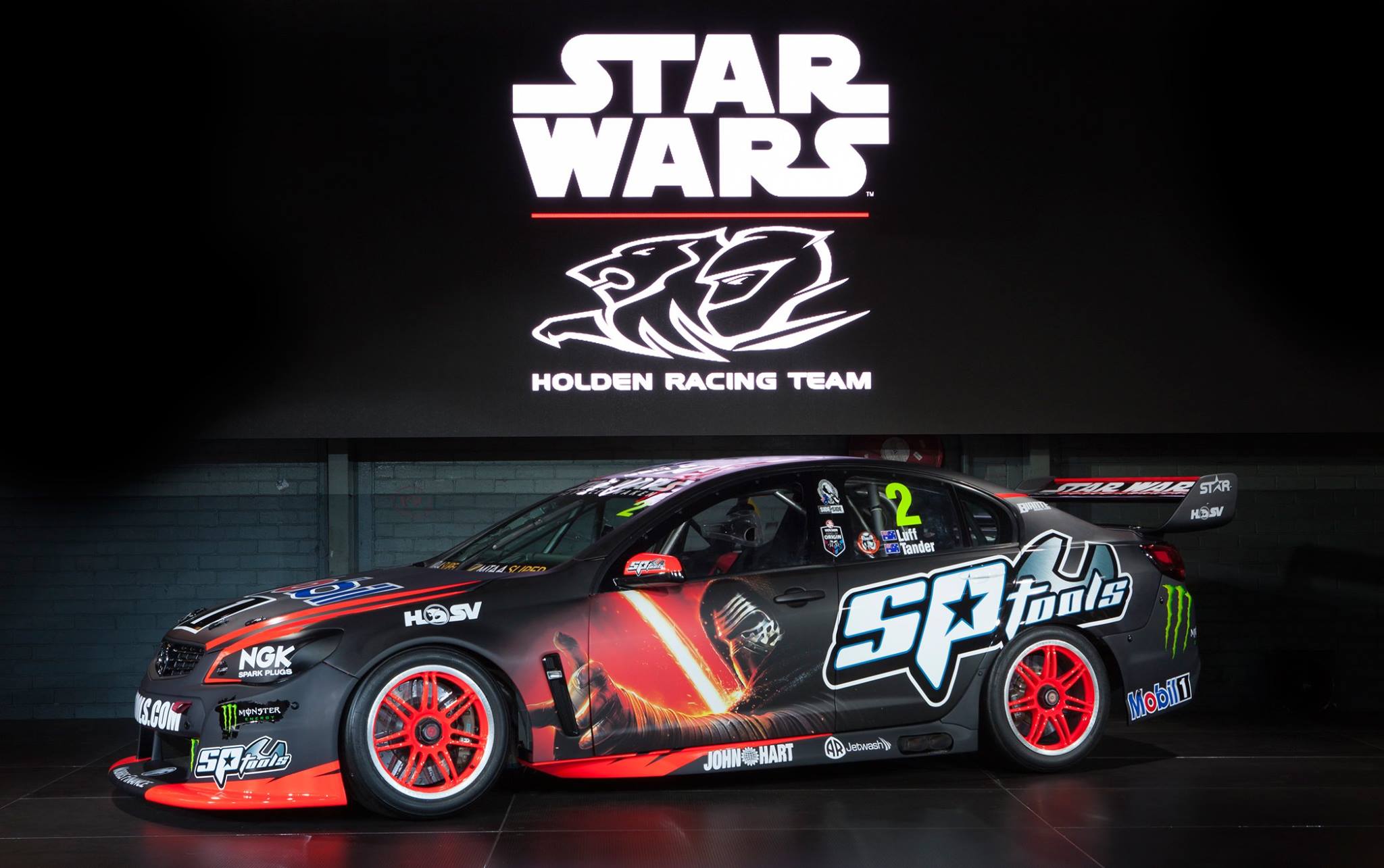Garth Tander & Warren Luff 2015 Star Wars Darth Vader Storm Trooper Bathurst Holden Racing Team HRT #02 VF Commodore V8 Supercar 1:18 Scale Die Cast Model Car (APPROX FULL PRICE $215.00, PRICE COULD CHANGE)