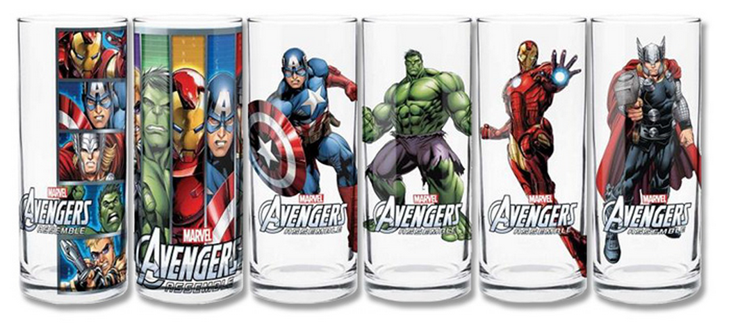 Marvel Avengers Set of 6 Hi Ball Glasses