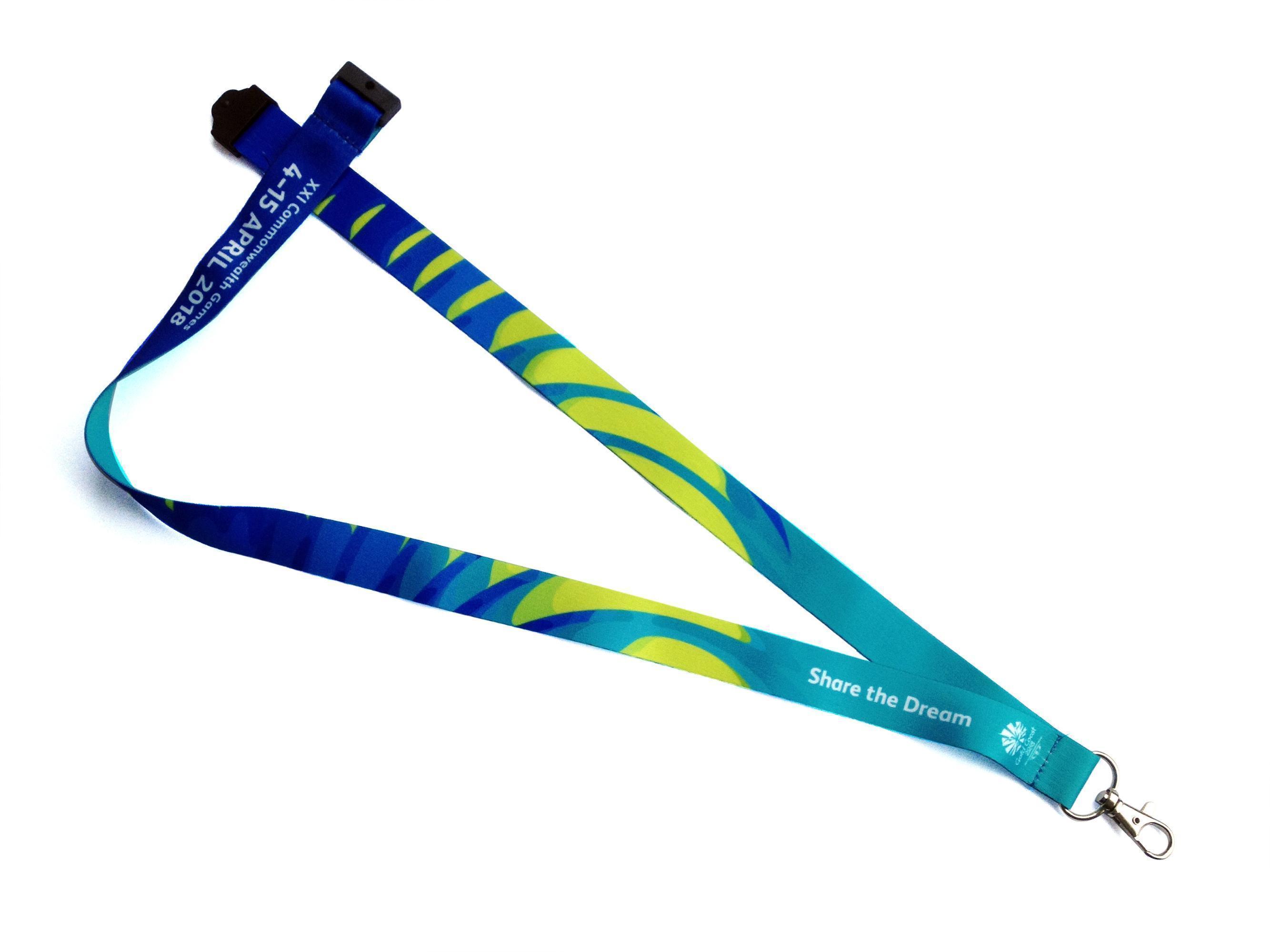 2018 Gold Coast Commonwealth Games Blue Logo Collectable Lanyard With Clip