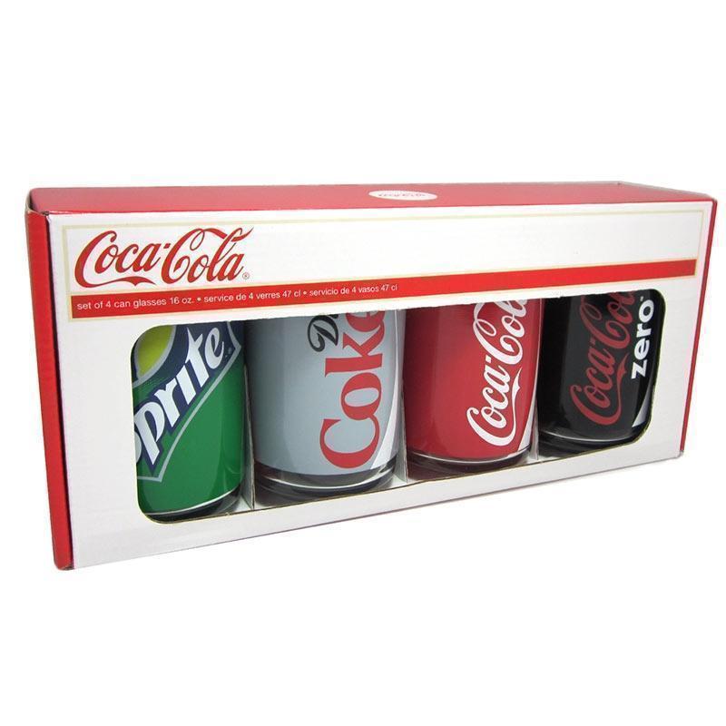 Coca Cola Set Of 4 Can Glasses 