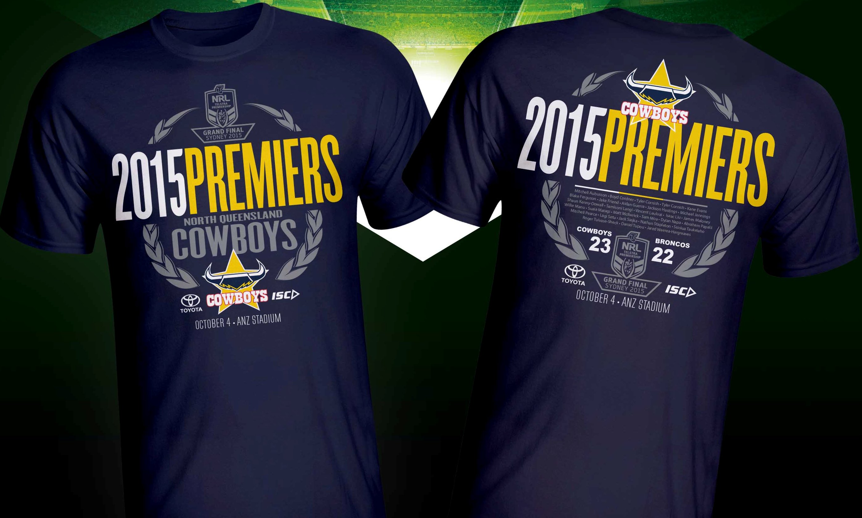 North Queensland Cowboys 2015 Premiers ISC Mens T-shirt Tshirt Collectors Item