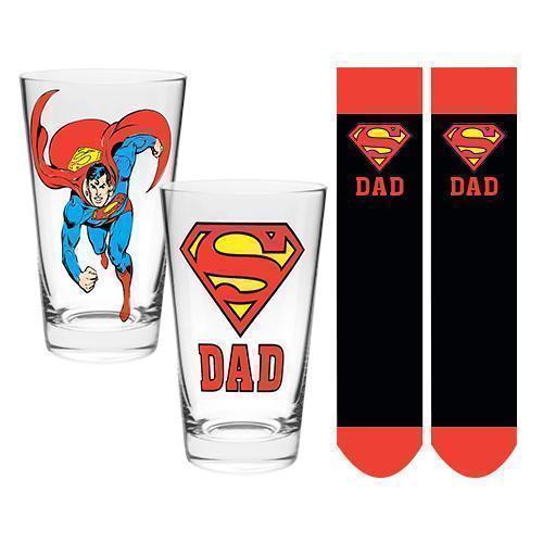 Superman Glass & Socks Set