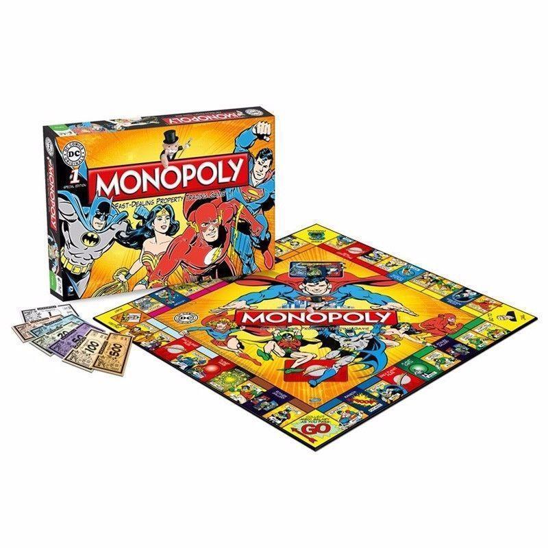 DC Comics Special Edition Monopoly The Fast Dealing Property Trading Game Superhero Version with Batman Superman Flash
