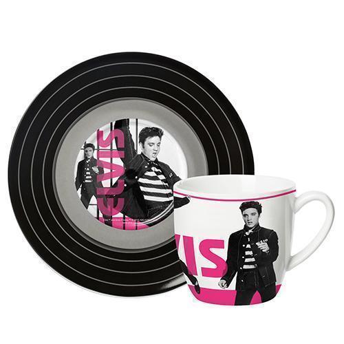 Elvis Presley Jailhouse Rock Design Porcelain Mug Cup and Saucer Set