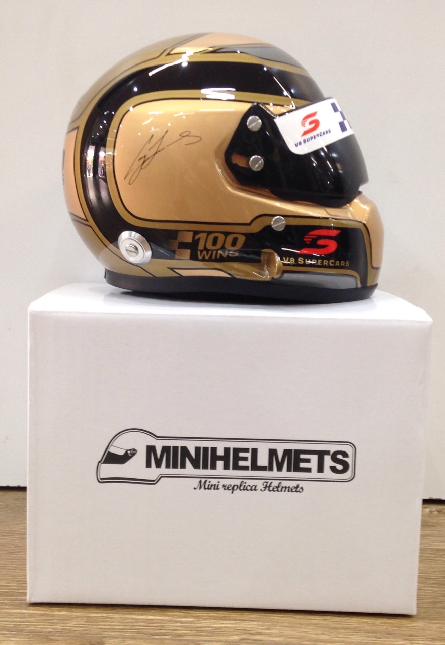 Craig Lowndes '100 Race Wins' Gold Commemorative Mini Replica Helmet 2015 1:2 Scale
