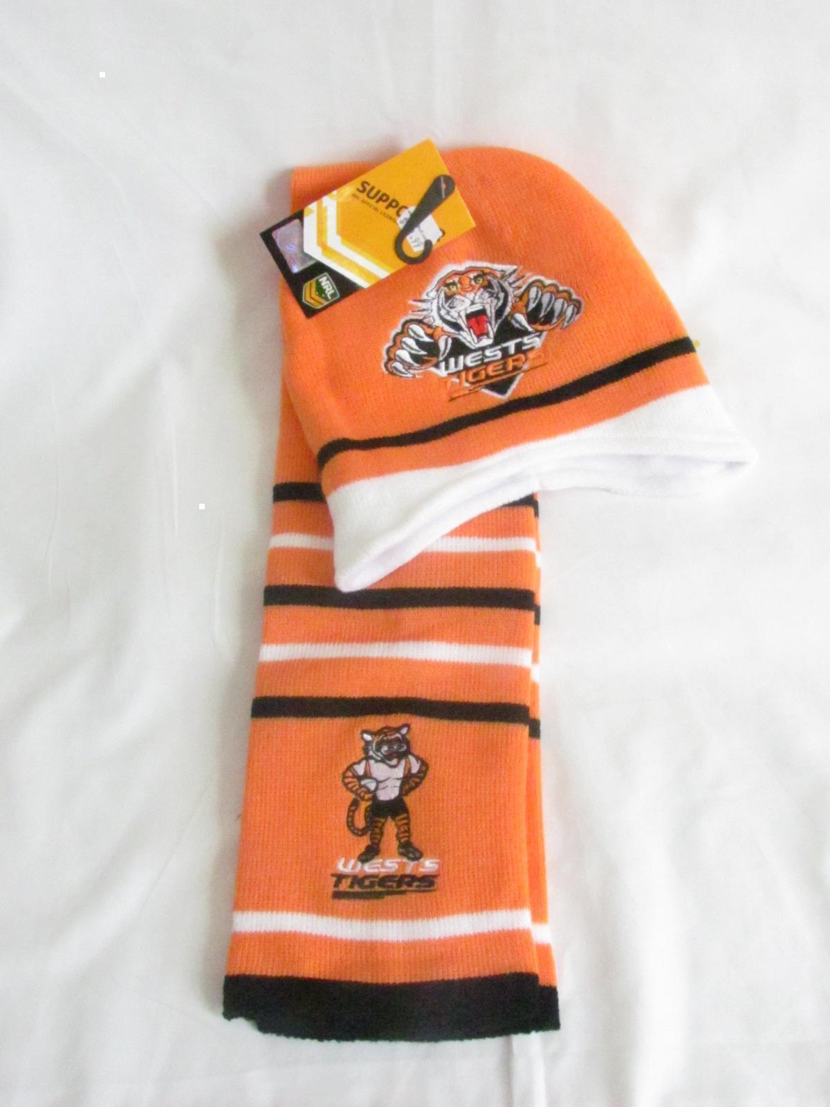 Wests Tigers Mascot Baby Infant Beanie & Scarf Set