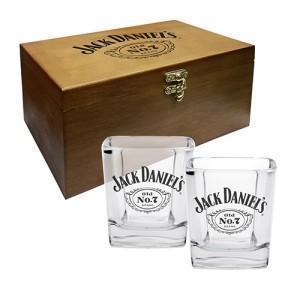 Jack Daniel's Set of 2 Spirit Glasses in Wooden Gift Box