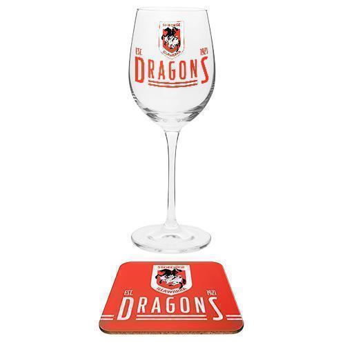 NRL Wine Glass and Coaster Sets