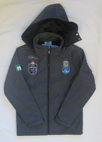 New South Wales NSW Blues State of Origin 2015 Grey Heavy Weight Jacket with Hood