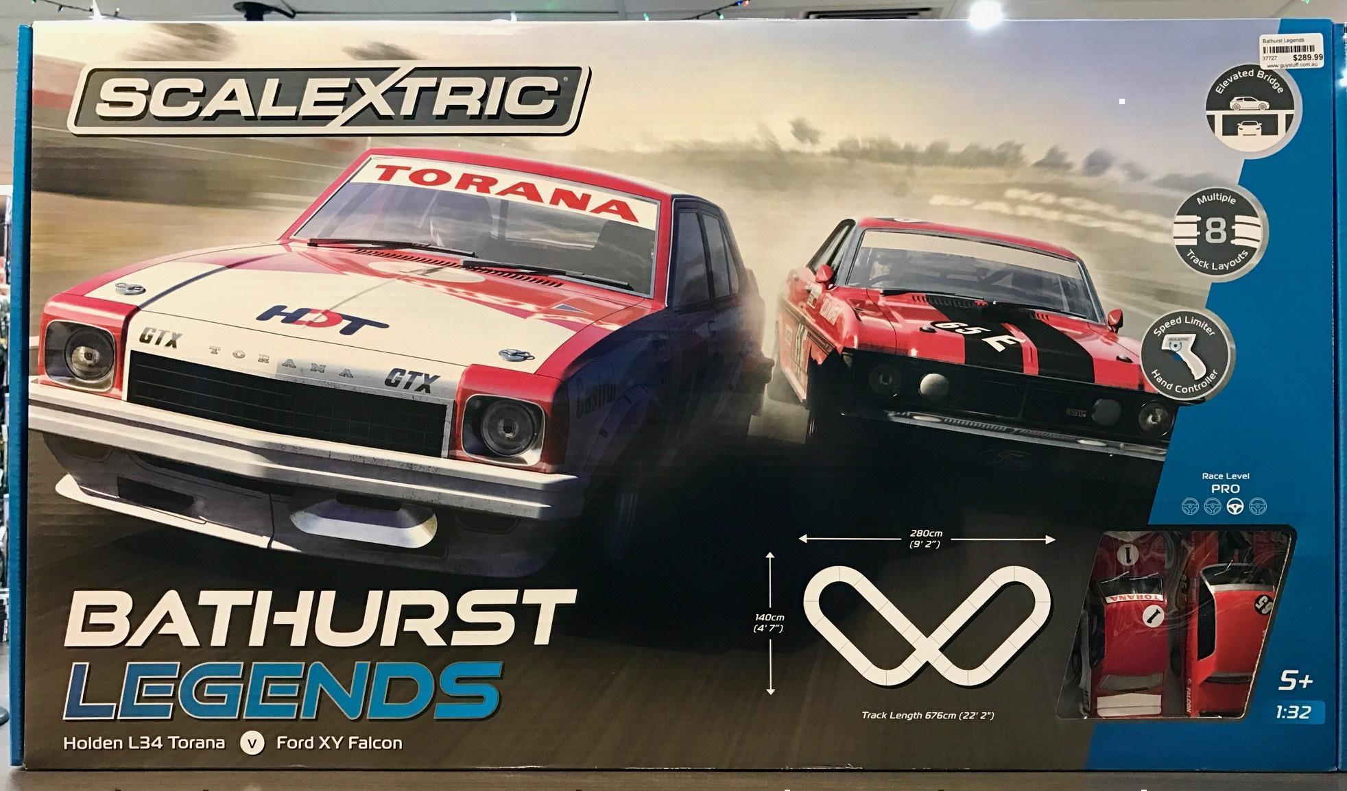 Bathurst Legends Holden L34 Torana v Ford XY Falcon Scalextric Set 1:32 Scale Track, Cars and Controller Included Model Slot Car