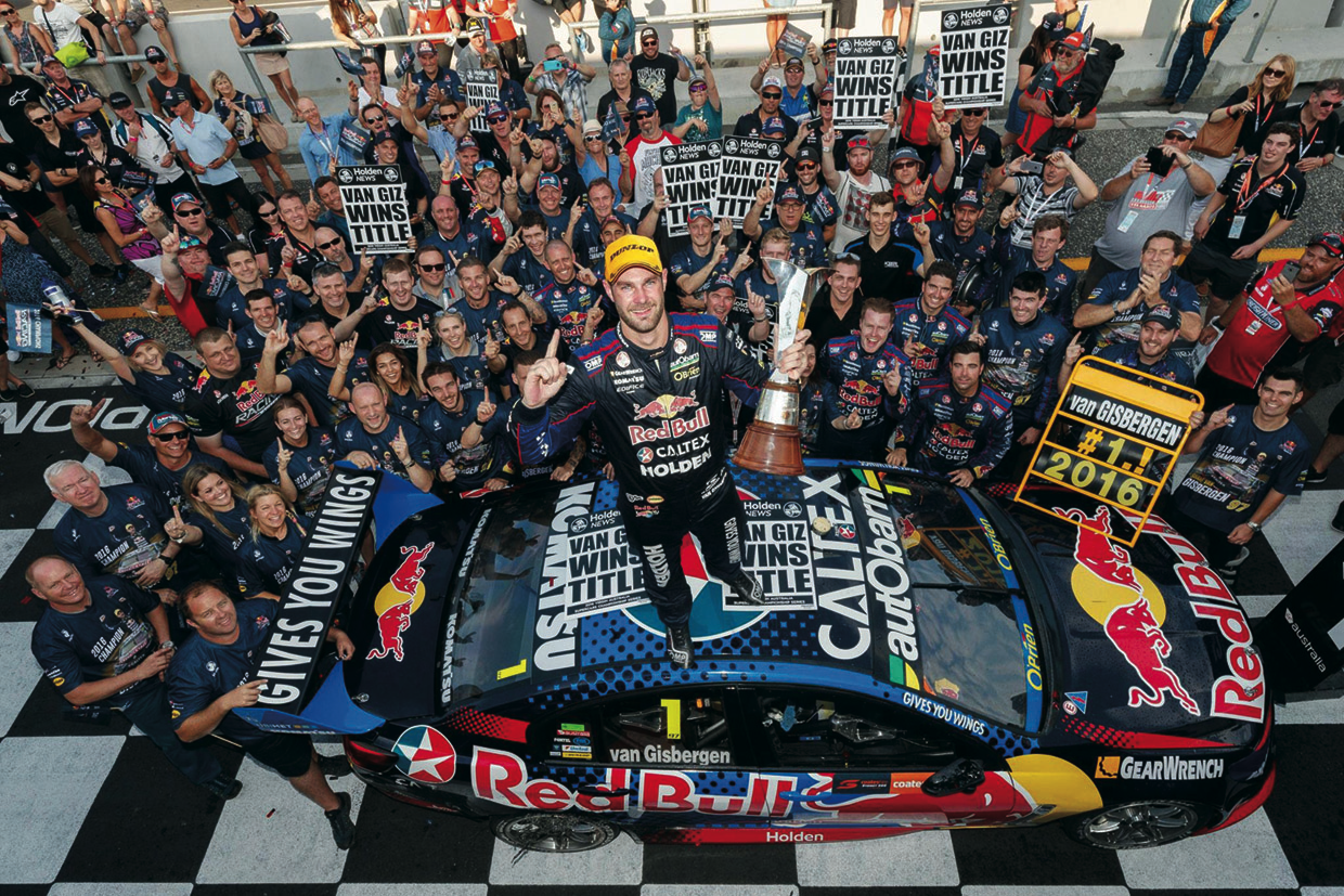 PRE ORDER - 2016 Shane Van Gisbergen Championship Winner Holden Commodore Red Bull Racing V8 Supercar 1:18 Scale Die Cast Model Car (FULL PRICE $169.00)