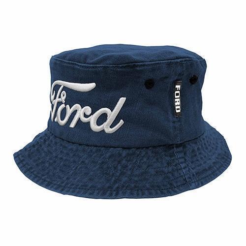 Ford Logo Blue Stonewashed One Size Fits Most Bucket Hat