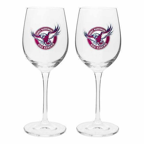 NRL Set of 2 Wine Glasses