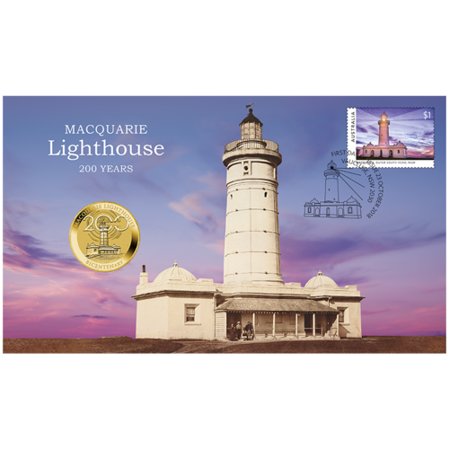 2018 $1 Macquarie Lighthouse 200 Years Bicentenary Stamp & Coin Cover PNC