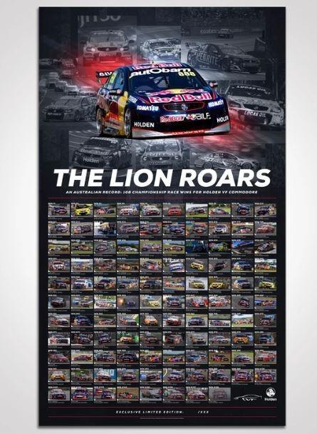 The Lion Roars: 108 Championship Race Wins For Holden VF Commodore Photographic Print Rolled Poster