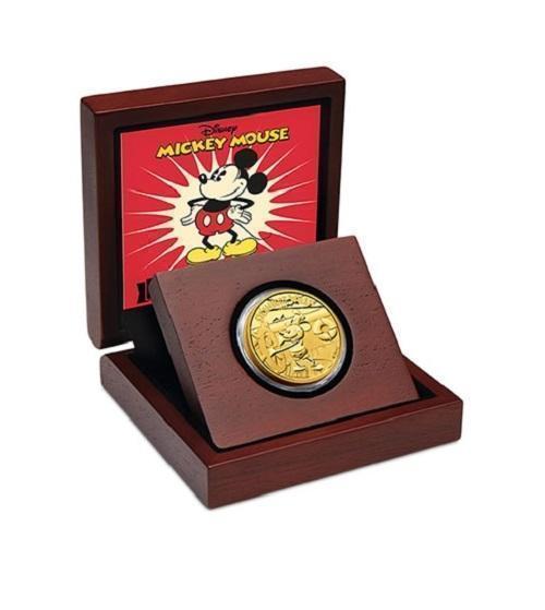 2014 Disney Mickey Mouse Steamboat Willie $25 1/4oz Gold Proof Coin COA #946 Niue Tender New Zealand NZ Mint
