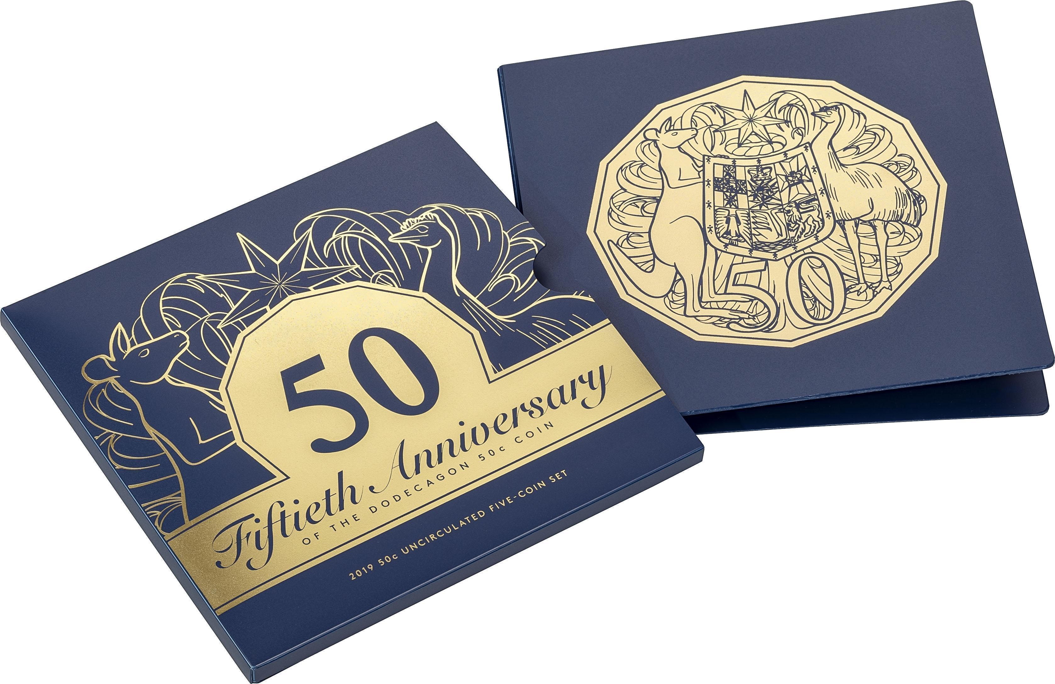 2019 50th Anniversary of the Dodecagon  50 Cent Piece Five Coin Set