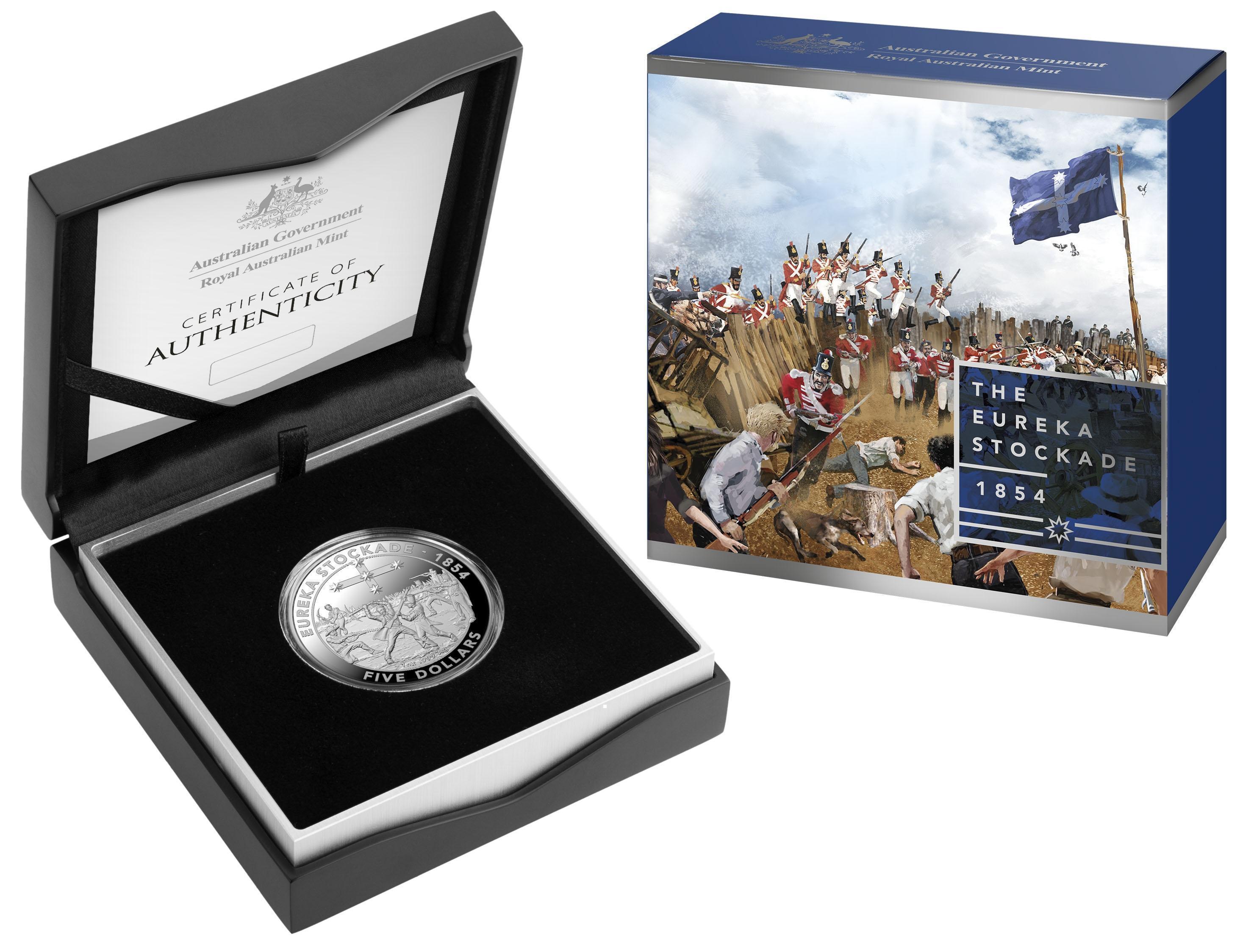 2019 $5 1oz Silver Proof Coin Mutiny And The Rebellion - The Eureka Stockade Royal Australian Mint RAM