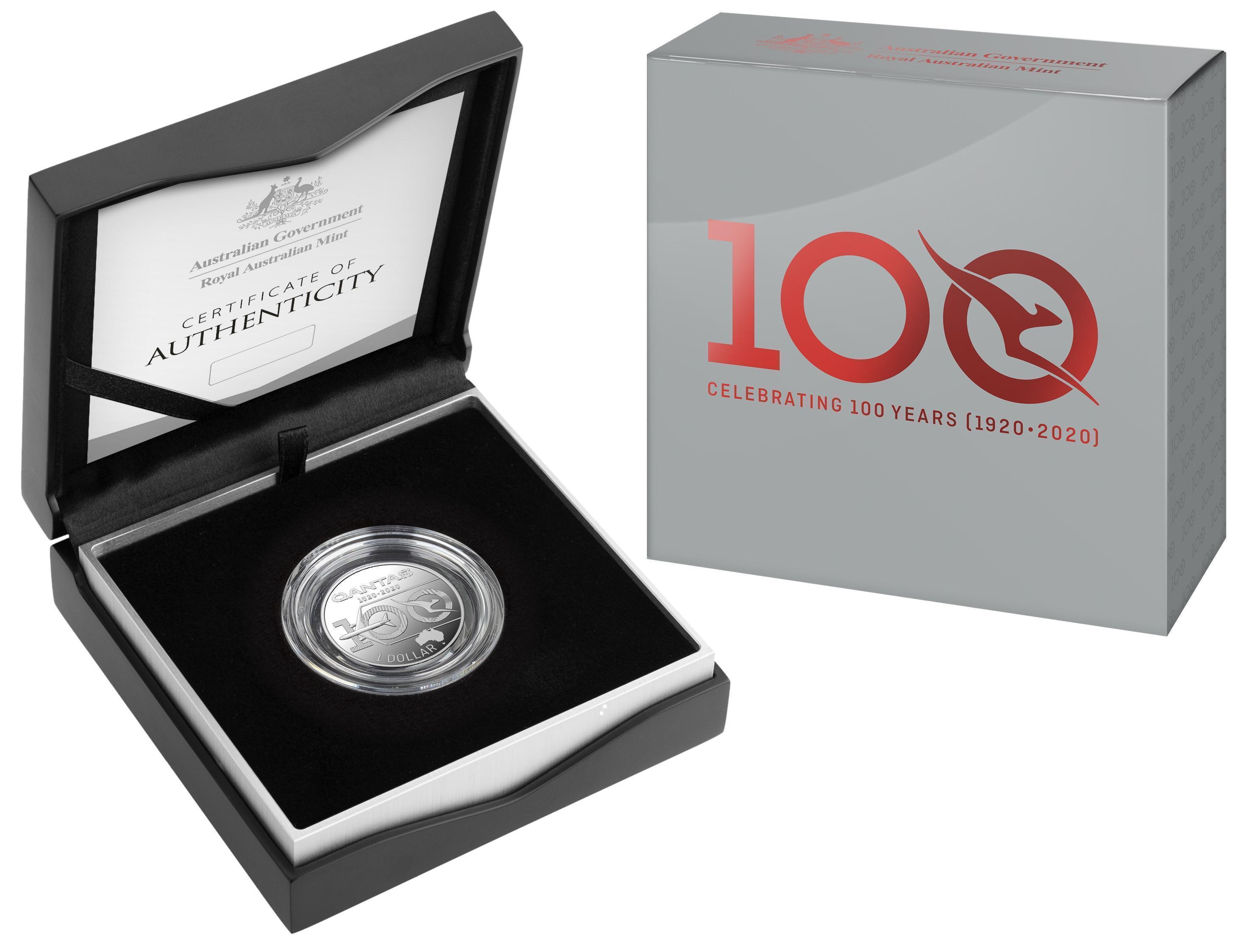 2020 $1 1/2oz Silver Proof Coin QANTAS Centenary 
