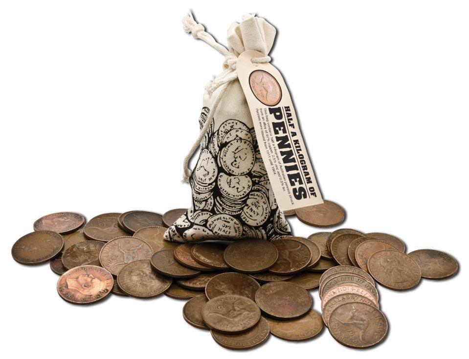 Penny Coin Loot Bag Half A Kilogram of Pennies