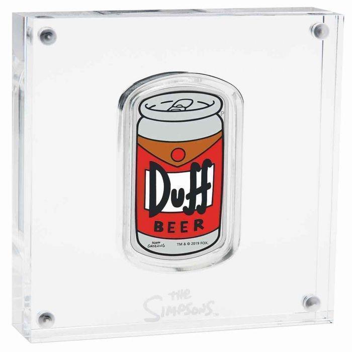 2019 $1 1oz Silver The Simpsons Duff Beer Proof Coin