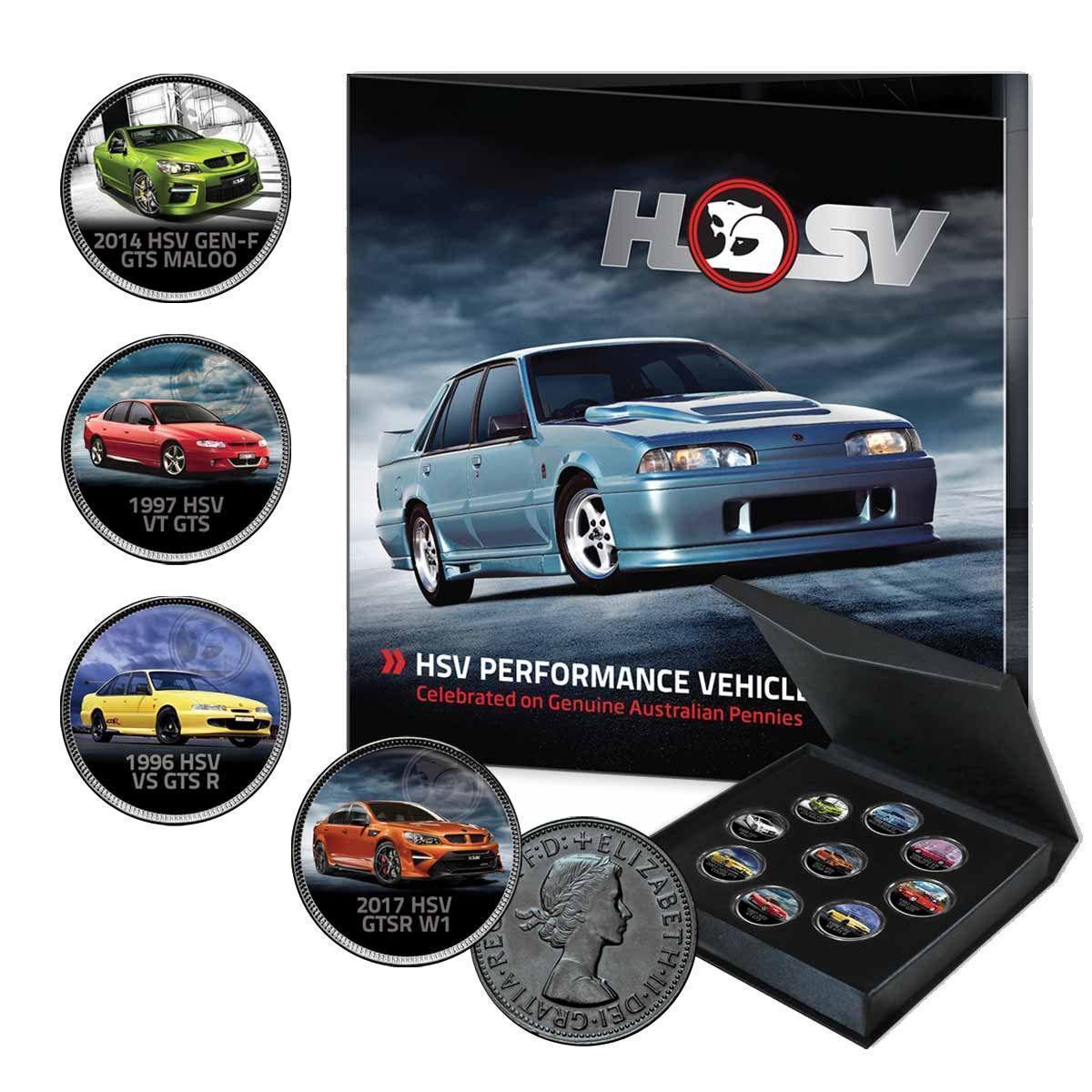 2020 Holden HSV Cars Silver Plated Enamel Penny Collection Comprises Full Colour Australian Pennies