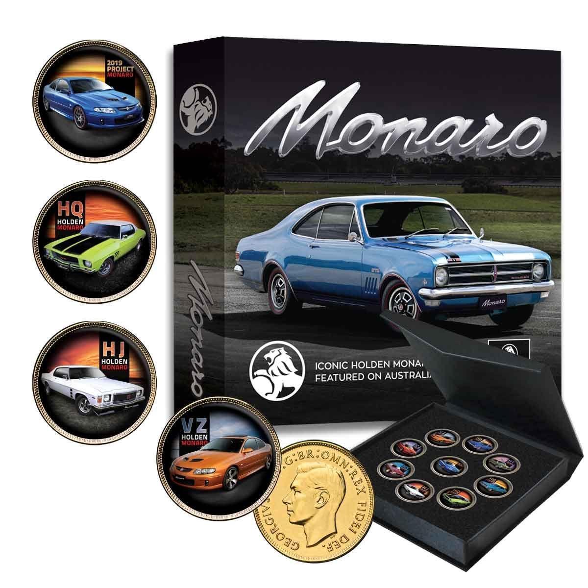 2020 Holden Monaro Gold Plated Enamel 9 Coin Penny Collection Comprises Full Colour Australian Pennies 