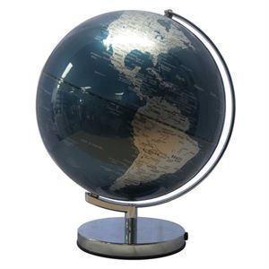 Metallic Blue Ocean Illuminated LED 30cm World Globe 