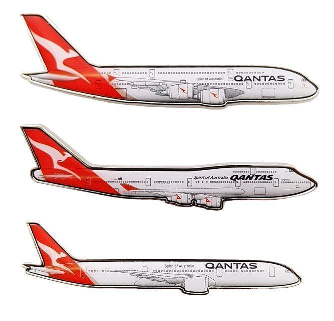 Set of 3 Qantas A380 B747 & B787 Pin Badges