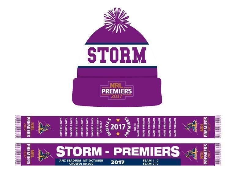 NRL Storm Premiers Scarf & Beanie