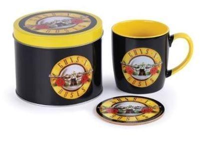 Guns N Roses Bullet Logo Ceramic 300mL Coffee Mug & Coaster In Illustrated Tin Gift Set