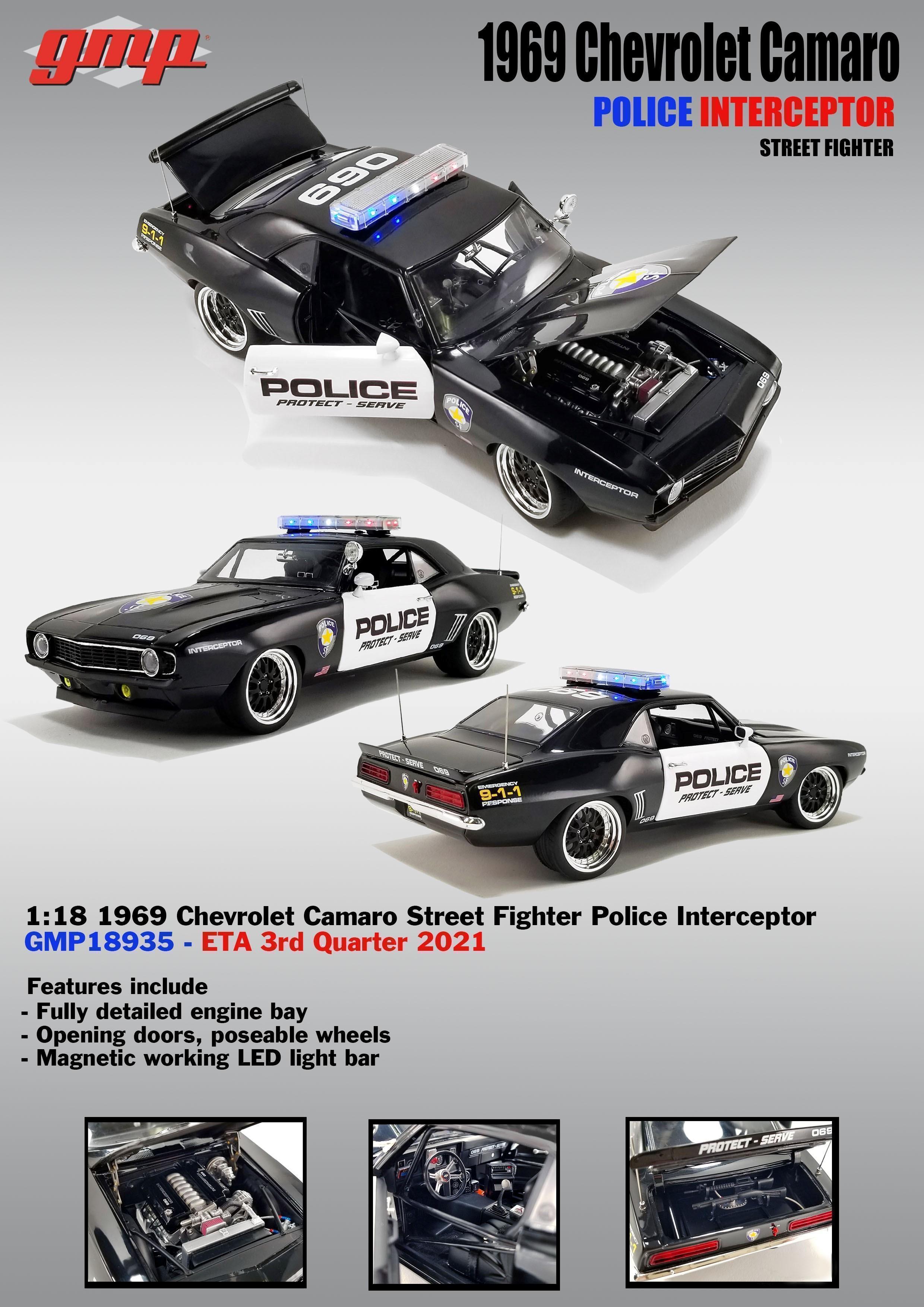 PRE ORDER - 1969 Chevrolet Camaro Street Fighter Police Interceptor 1:18 Scale Model Car (FULL PRICE $259.99)**