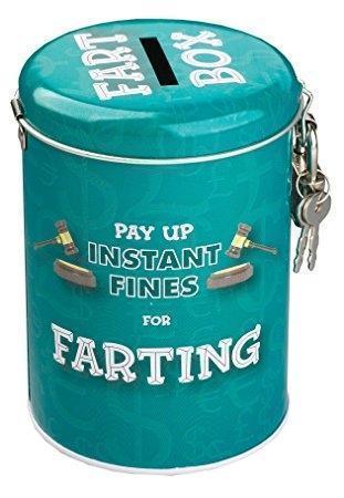Pay Up Instant Fines For Farting Fart Box Tin Lockable Moneybox Novelty Gift Idea