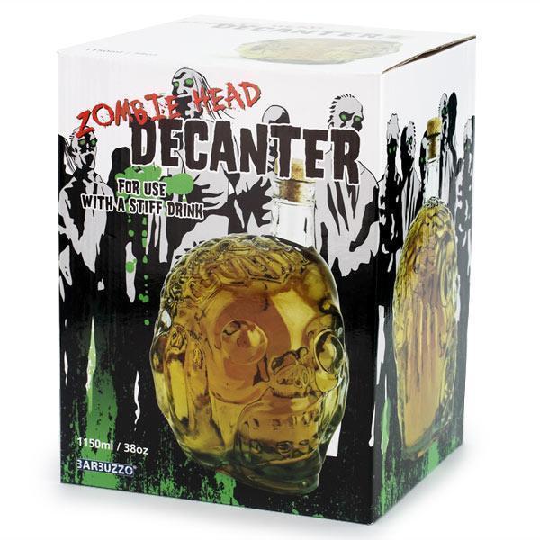 Zombie Head Decanter Glass Skull With Cork