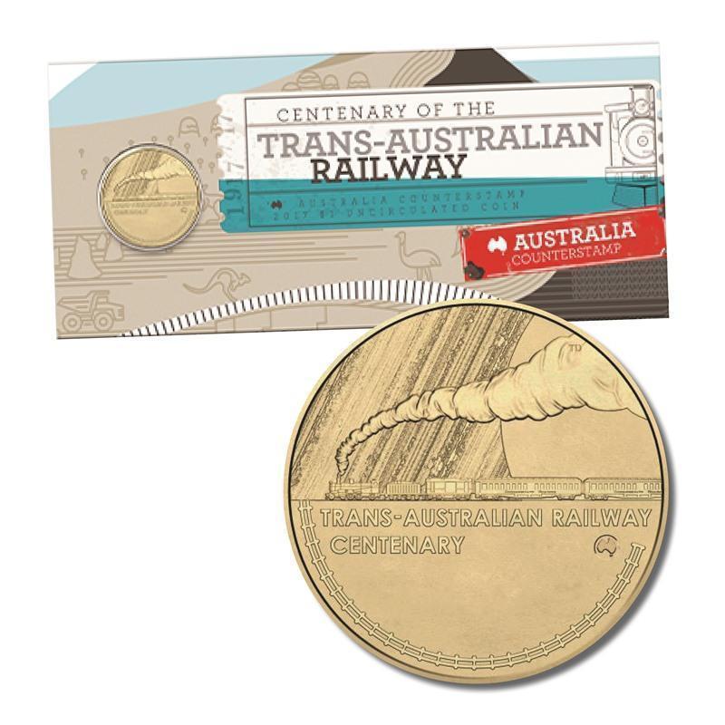 2017 $1 Centenary Of The Trans-Australian Railway Australia Counterstamp Uncirculated Aluminium Bronze Coin