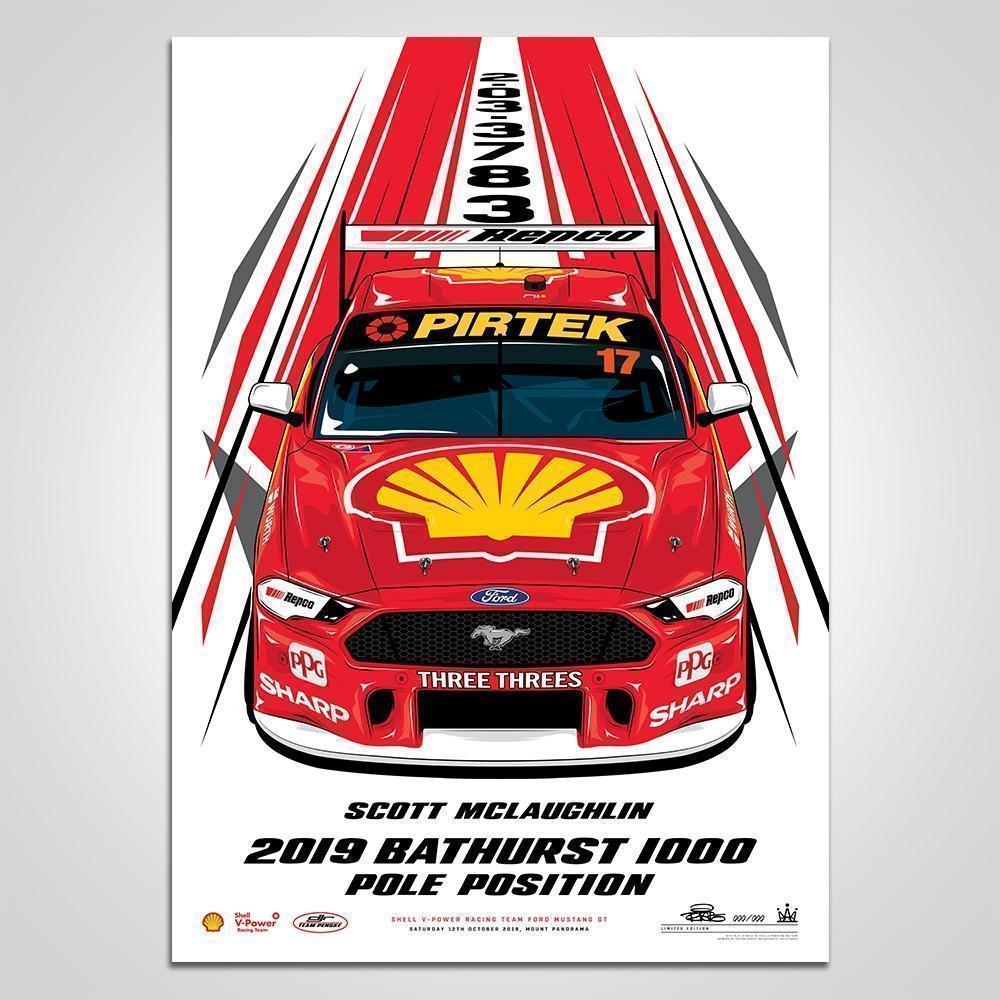 Shell V-Power Racing Team 2019 Bathurst 1000 Pole Limited Edition Illustrated Print Rolled Poster 