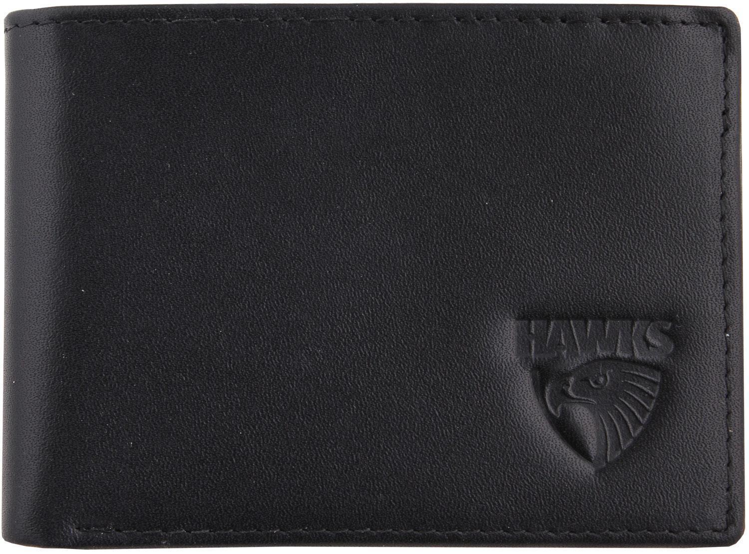 Hawthorn Hawks AFL Team Logo Black Leather Mens Wallet Boxed Great gift Idea
