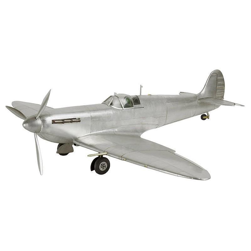 Spitfire Fighter Aircraft Model Plane On Stand