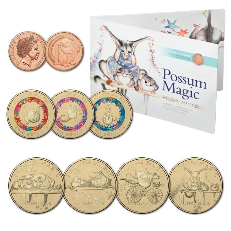 2017 Set Of 8 Possum Magic Coins 