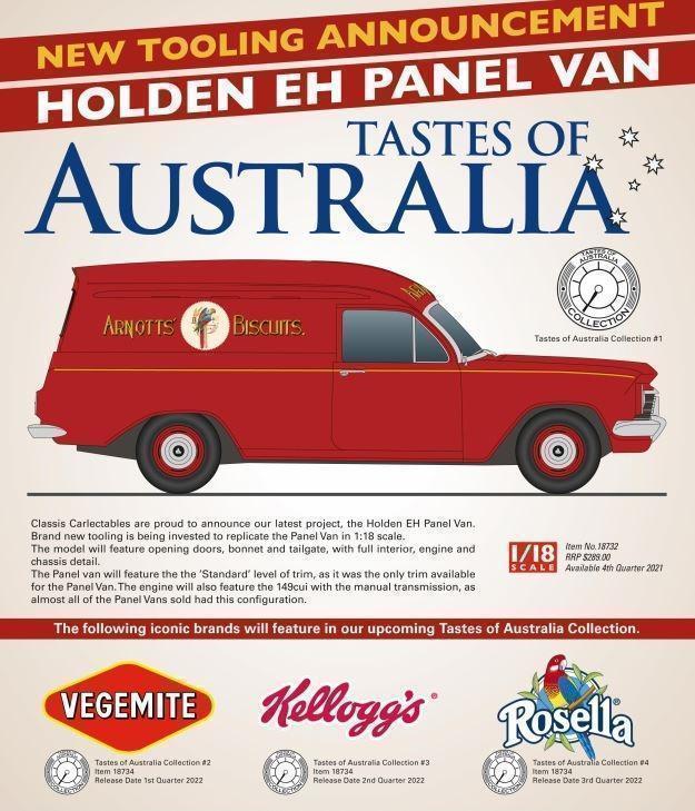 PRE ORDER - Holden EH Panel Van Tastes Of Australia Collection#1 Arnotts Biscuits 1:18 Scale Die Cast Model Car (FULL PRICE - $289.00)