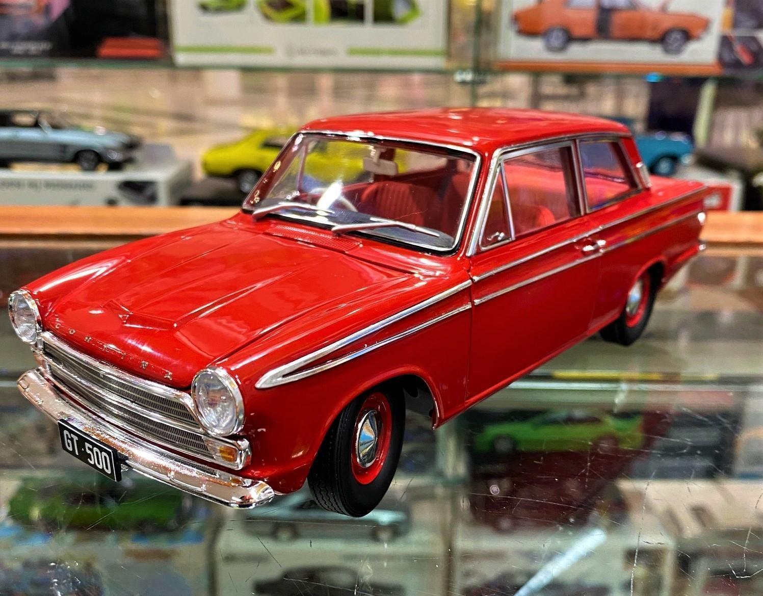 Ford Cortina GT 500 Red Satin with Red Interior 1:18 Scale Model Car