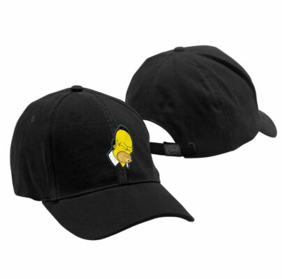 The Simpsons Homer D'Oh! Black Baseball Cap Hat With Adjustable Clasp