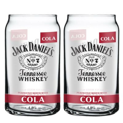 Jack Daniel's Cola Set of 2 485ml Can Shaped Glasses
