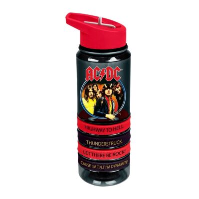 AC/DC ACDC Tritan Plastic Drink Bottle With 4 Wrist Bands