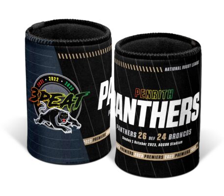 Penrith Panthers 2023 NRL Three-Peat Premiers Back To Back To Back Can Cooler Stubby Holder