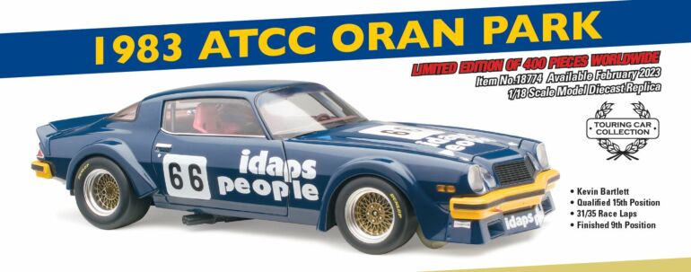 PRE ORDER $50 DEPOSIT - 1983 ATCC Oran Park Kevin Bartlett Chevrolet Z28 Camaro 1:18 Scale Model Car (FULL PRICE - $329.00)
